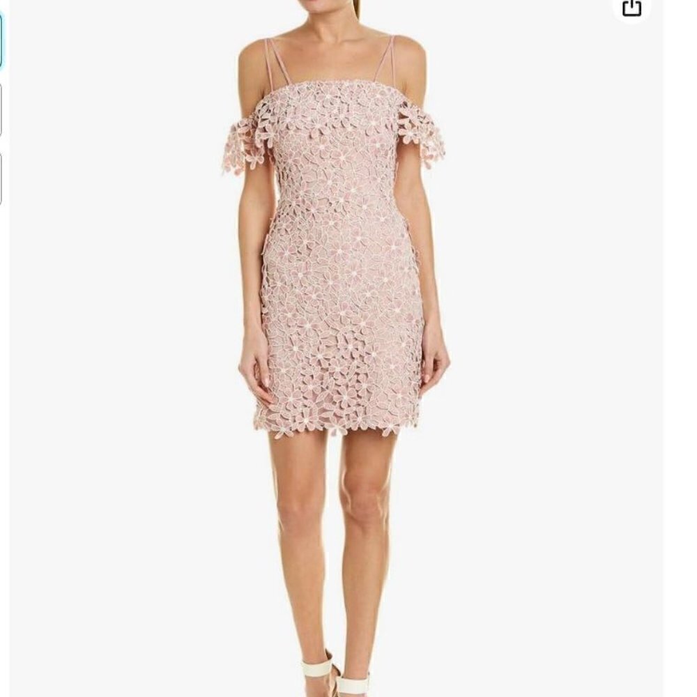 New French Connection Fulaga Floral Lace Off The Shoulder A-Line Dress Size 8
